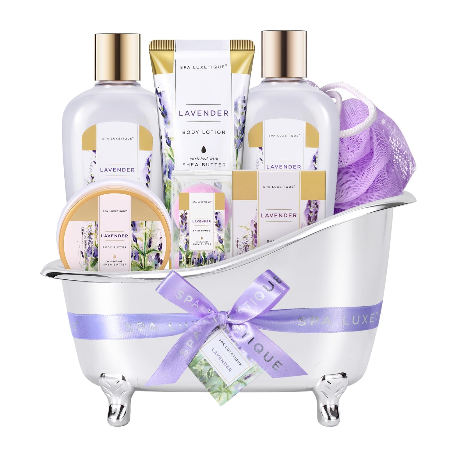Spa Luxetique Spa Gift Baskets for Women - 8pcs Yellow Gifts for Women, Womens Gifts Includes Body Lotion, Bubble Bath, Bath Sets for Women Gift, Valentines Day Gifts for Her