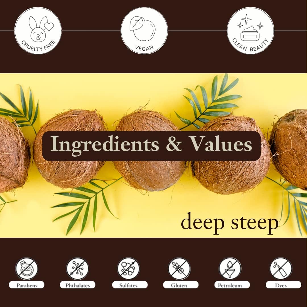 Deep Steep Liter Coconut Bubble Bath Premium Lather with Shea and Argan, 33.8 Fluid Ounce