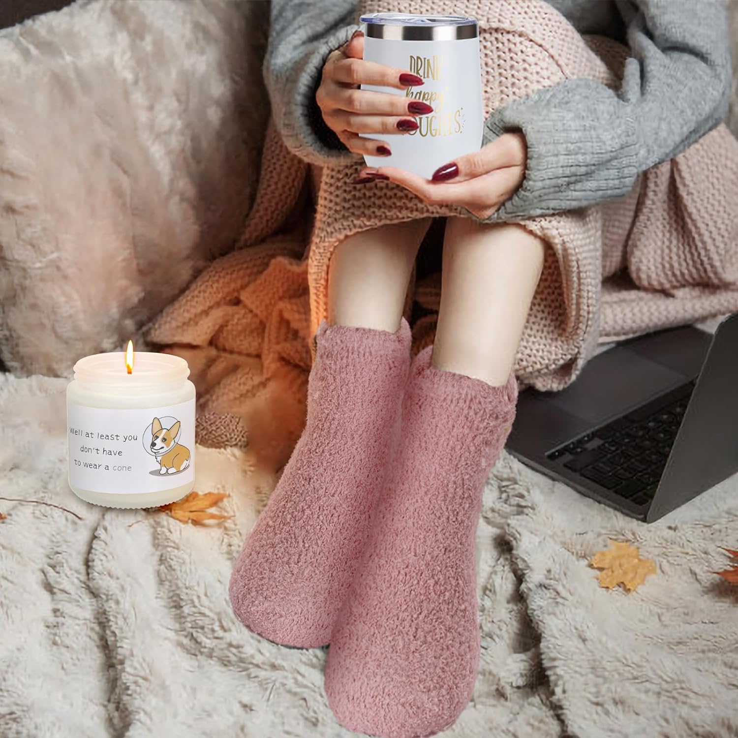 Get Well Soon Gifts for Women,After Surgery Basket with Flannel Blanket Coffee Mug,Sympathy Gifts Inspirational Thinking of you, Feel Better Soon Care Package for Sick Friends/Pink