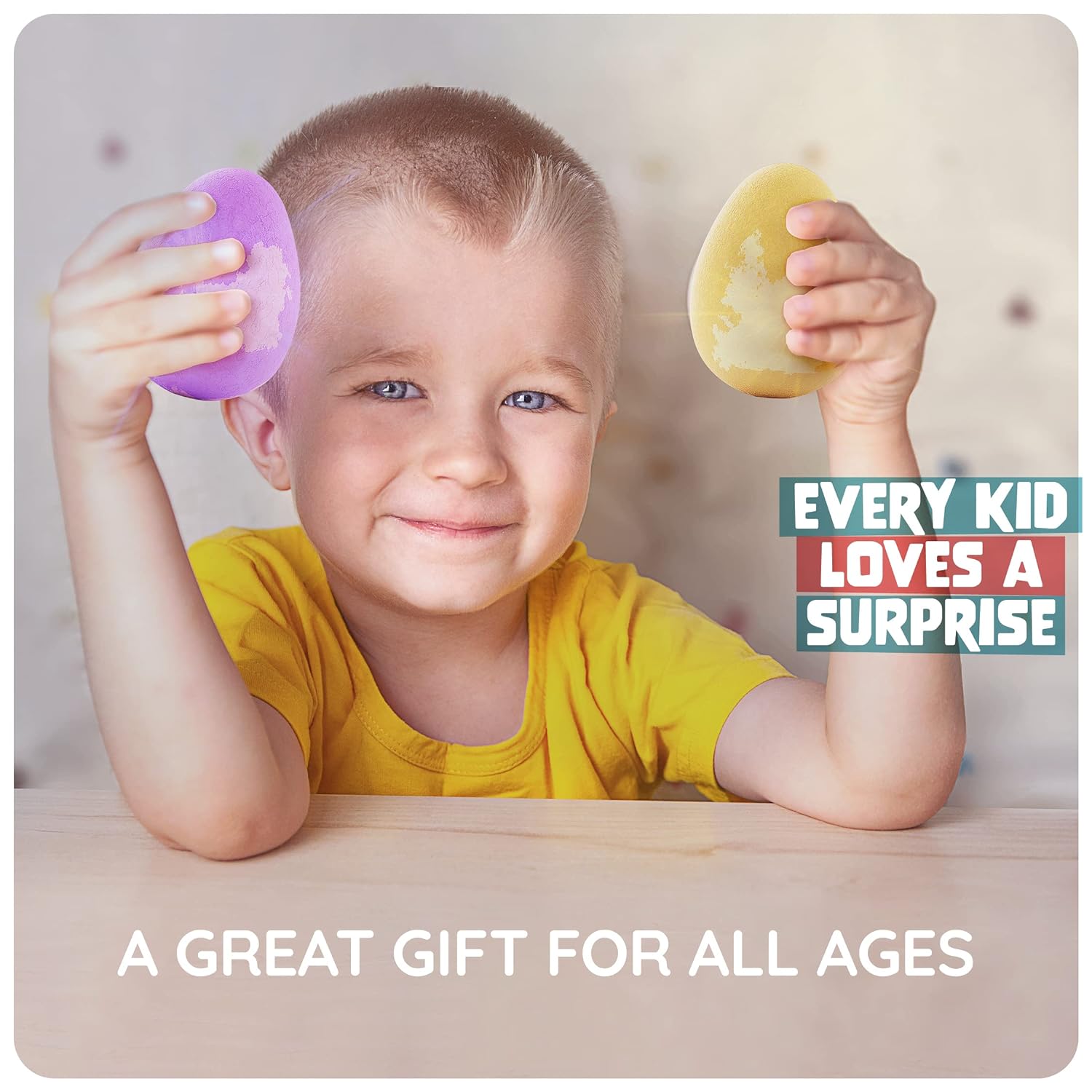 Dino Egg Bath Bombs with Surprise Inside for Kids - Dinosaur in Each Fizzy - 6 Pack - Includes Learning Cards - Kids Bath Bombs with Toys Inside - Kid Fizzies - Great Science Gifts for Girls & Boys