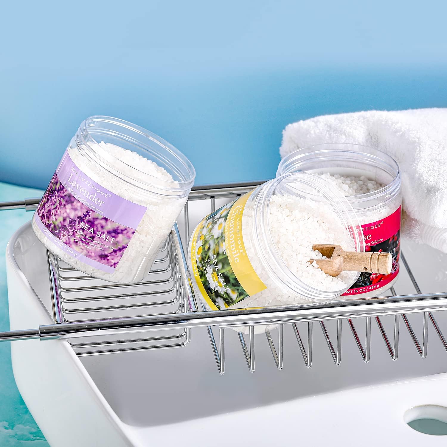 Bath Salts for Soaking, Spa Luxetique Epsom Salts Gifts Set for Women, 3.17lbs Bath Salts for Women, Epsom Salts for Soaking, Mother's Day Christmas Gifts for Woman Mom