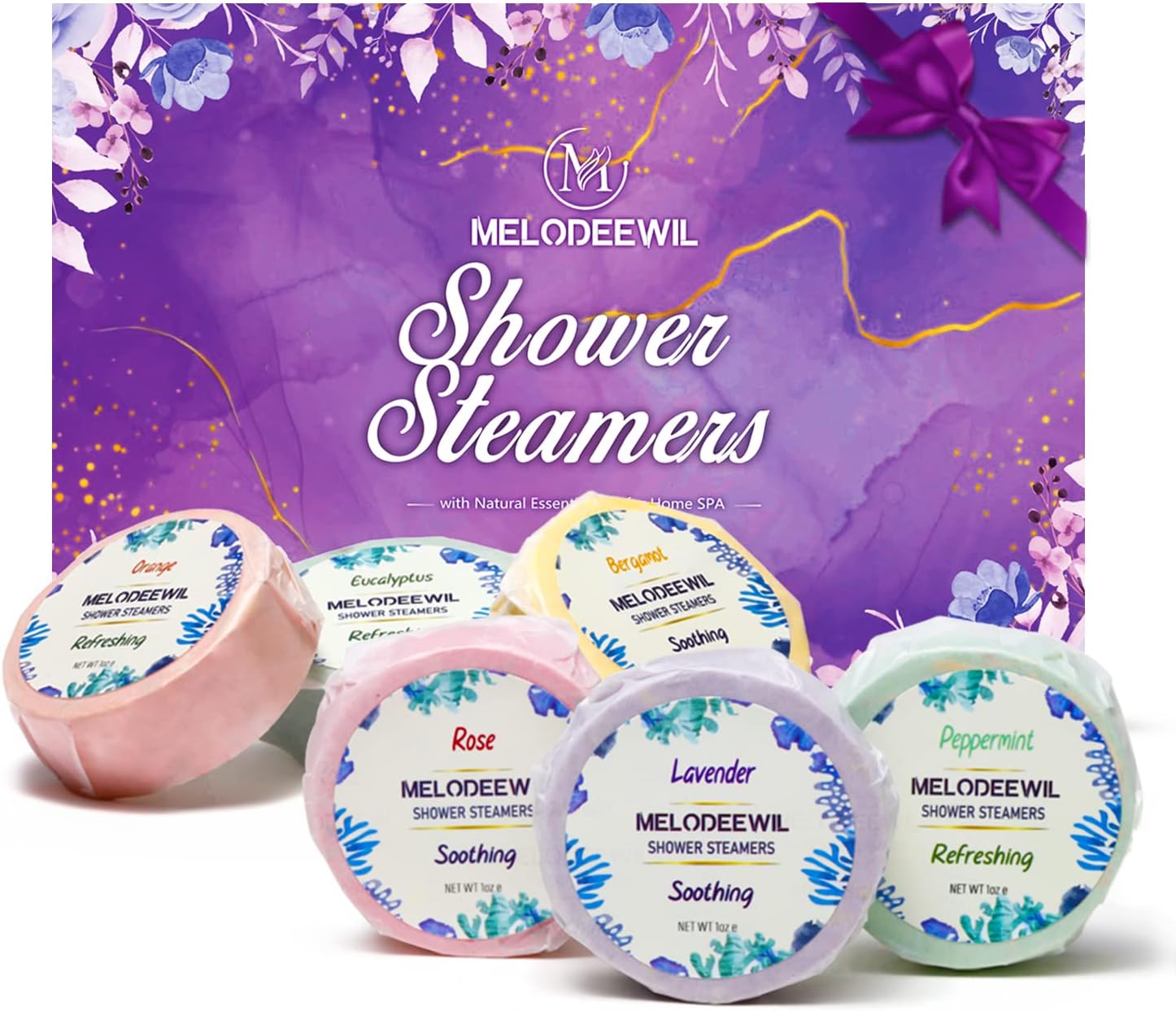 12PCS Aromatherapy Shower Bombs Stocking Stuffers for Women, Natural Essential Oil Shower Steamers Bulk, Stress Relief Self Care Gifts Christmas Gifts