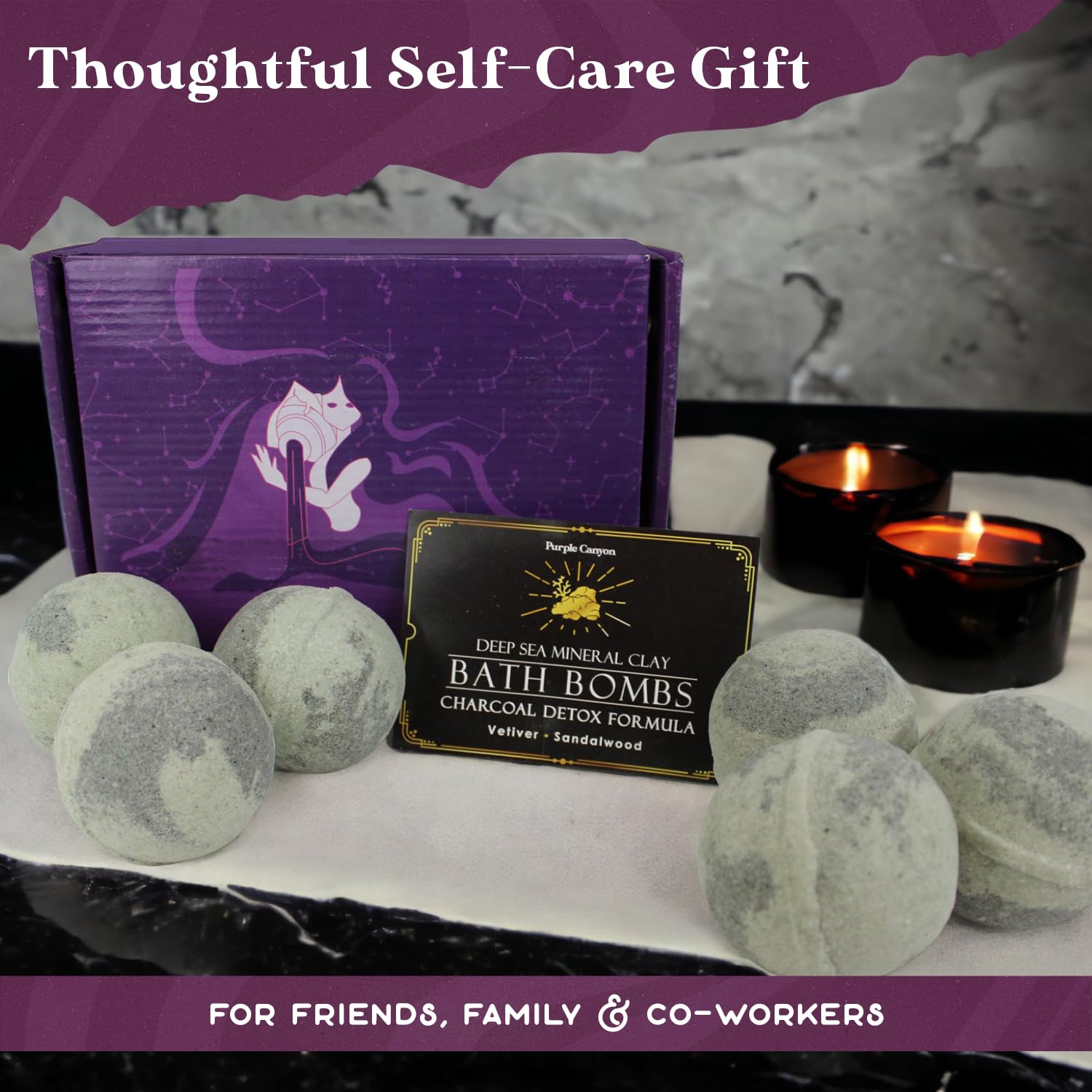 Purple Canyon Eucalyptus Bath Bombs for Women | Energizing Mint and Eucalyptus Bath Bomb with Natural Essential Oils | Gift Set of 6