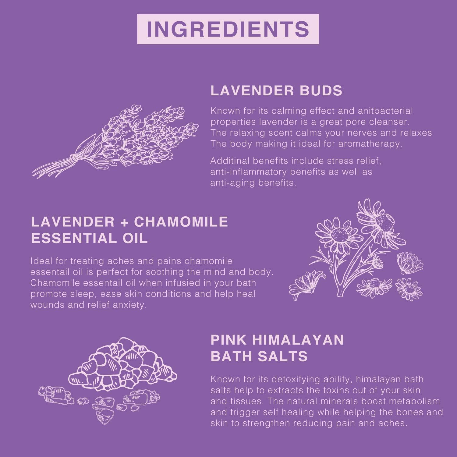 Pink Himalayan Bath Salt with Lavender - 100% Natural Aromatherapy and Relaxation - Lavender Grapefruit Essential Oil Bath Salts for Women Relaxing, Natural & Cleanse, Revitalize & Soothes Skin