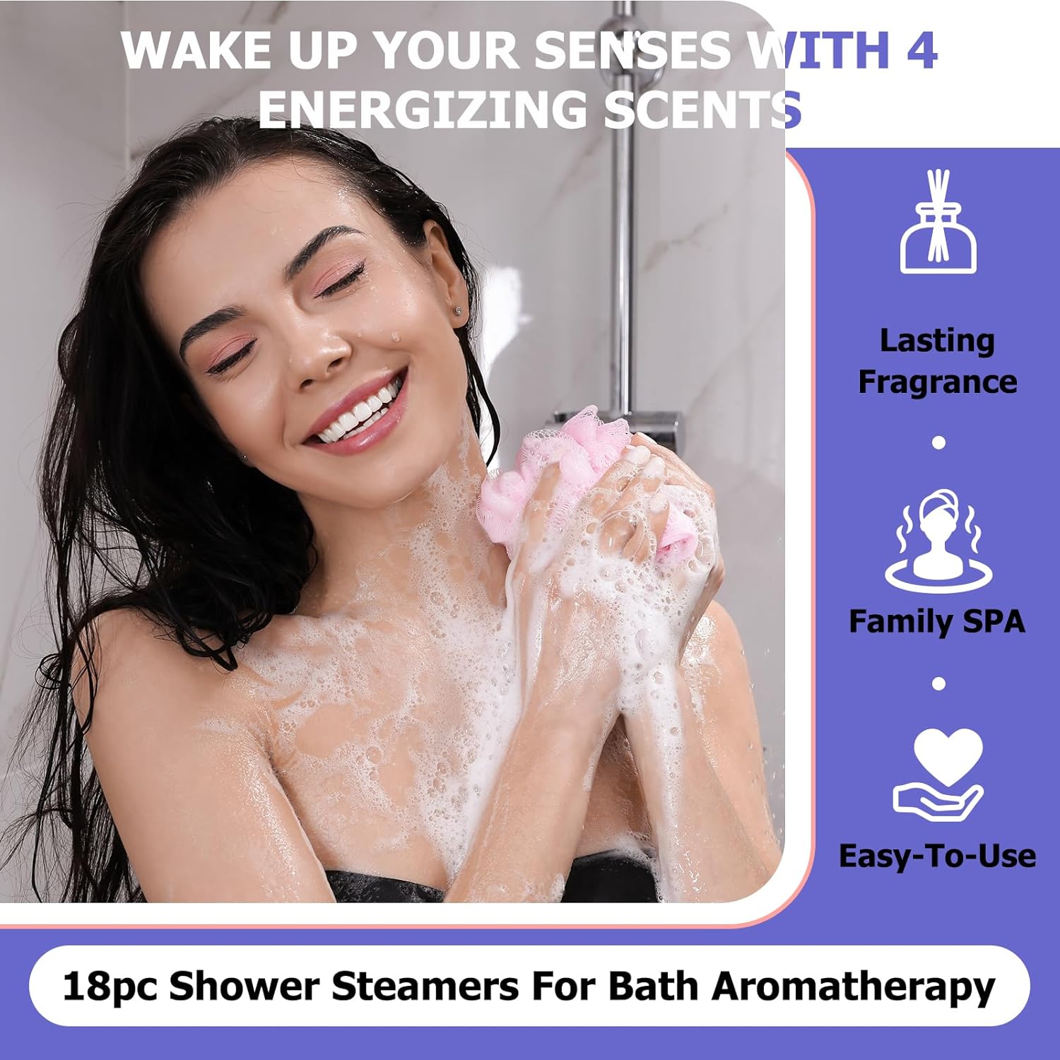 Aromatherapy Shower Steamers Valentines Day Gifts for her - Swcandy 8 Pcs Bath Bombs Valentine's Day Gifts for Women, Shower Bombs Self Care with Essential Oils, Relaxation Home SPA Lavender