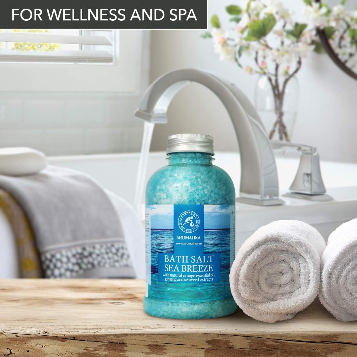 Sal marina de baño de 46 onzas, sal de brisa marina, sales marinas naturales de baño, lo mejor para un buen sueño, relajante, calmante, cuidado corporal, belleza, aromaterapia