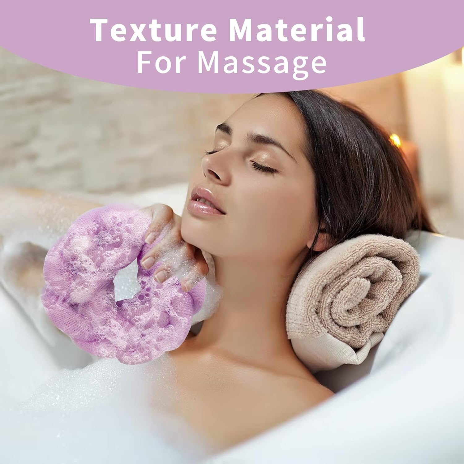 BCKENEY Bath Loofah Shower Sponge Soft Mesh Loofah Body Scrubber with Long Loofah Bath Sponge for Men Women Body Wash Exfoliator Shower Puffs