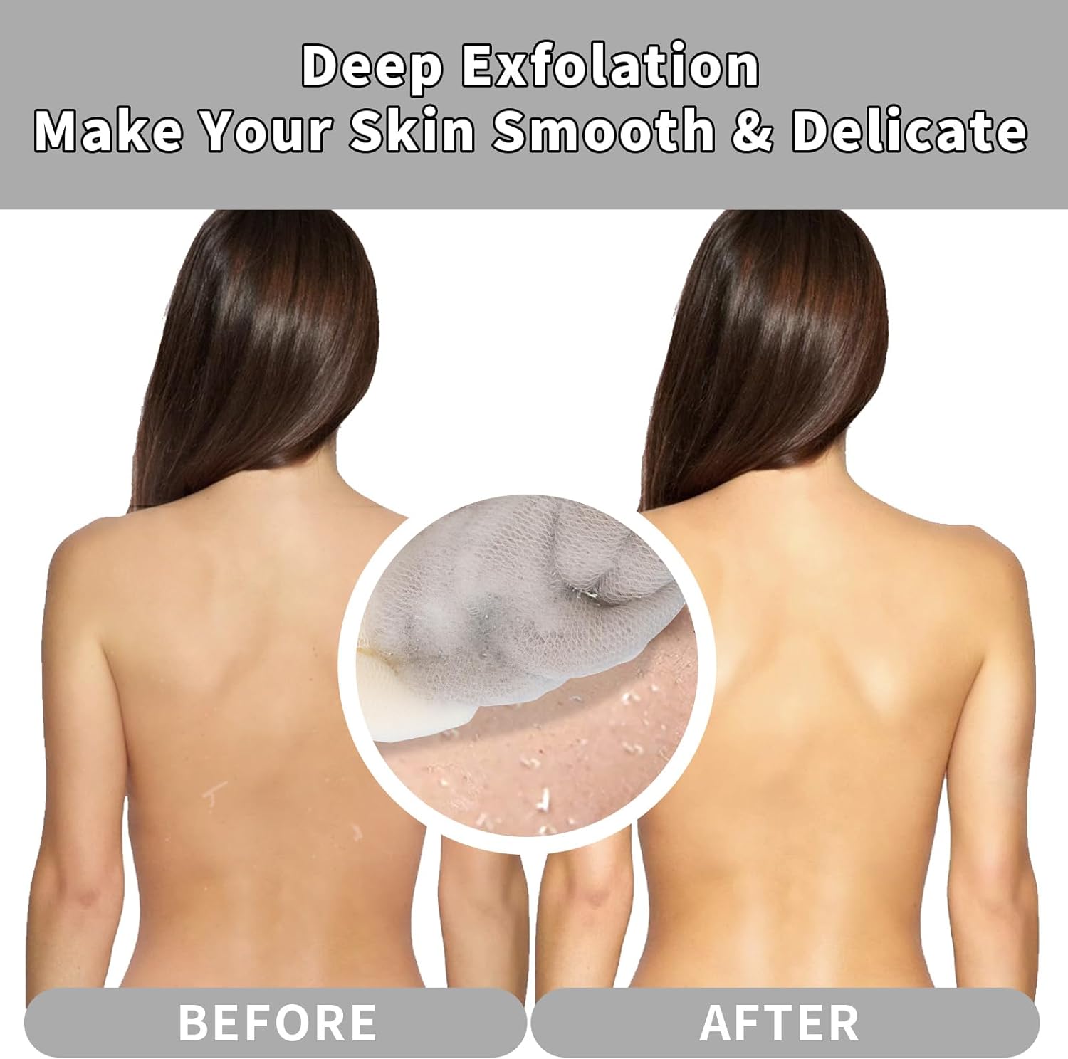 BCKENEY Bath Loofah Shower Sponge Soft Mesh Loofah Body Scrubber with Long Loofah Bath Sponge for Men Women Body Wash Exfoliator Shower Puffs