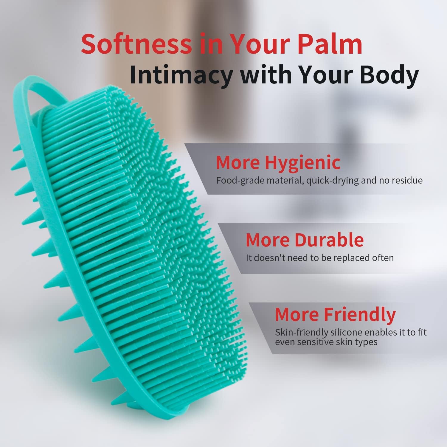 Silicone Body Scrubber, Silicone Loofah, Body Wash Scrubber, Body Scrub Brush, Body Scrubbers for Use in Shower, Silicone Loofah Body Scrubber, Exfoliating Body Scrubber Mens Women, Gifts for Mens