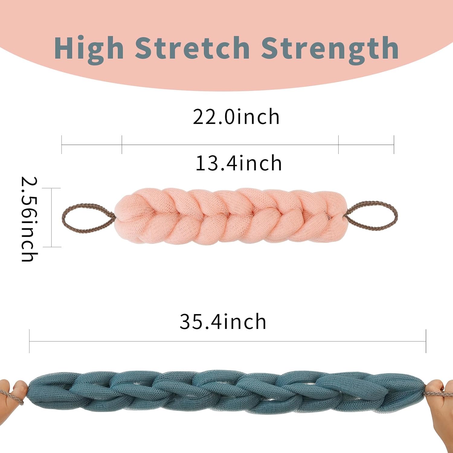 BCKENEY Bath Loofah Shower Sponge Soft Mesh Loofah Body Scrubber with Long Loofah Bath Sponge for Men Women Body Wash Exfoliator Shower Puffs