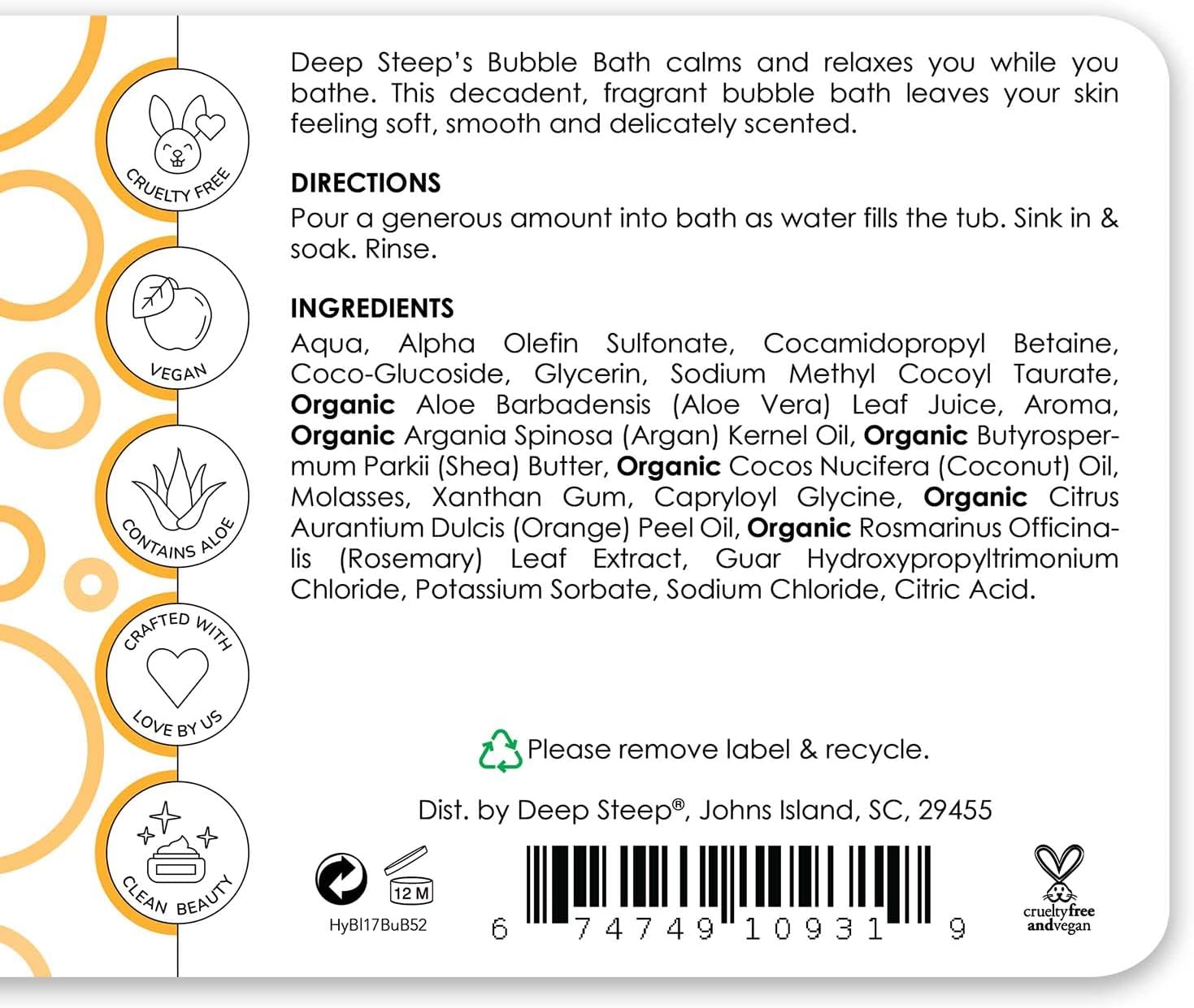 Deep Steep Bubble Bath, 17 Ounce (Pack of 2) (Vanilla Coconut)