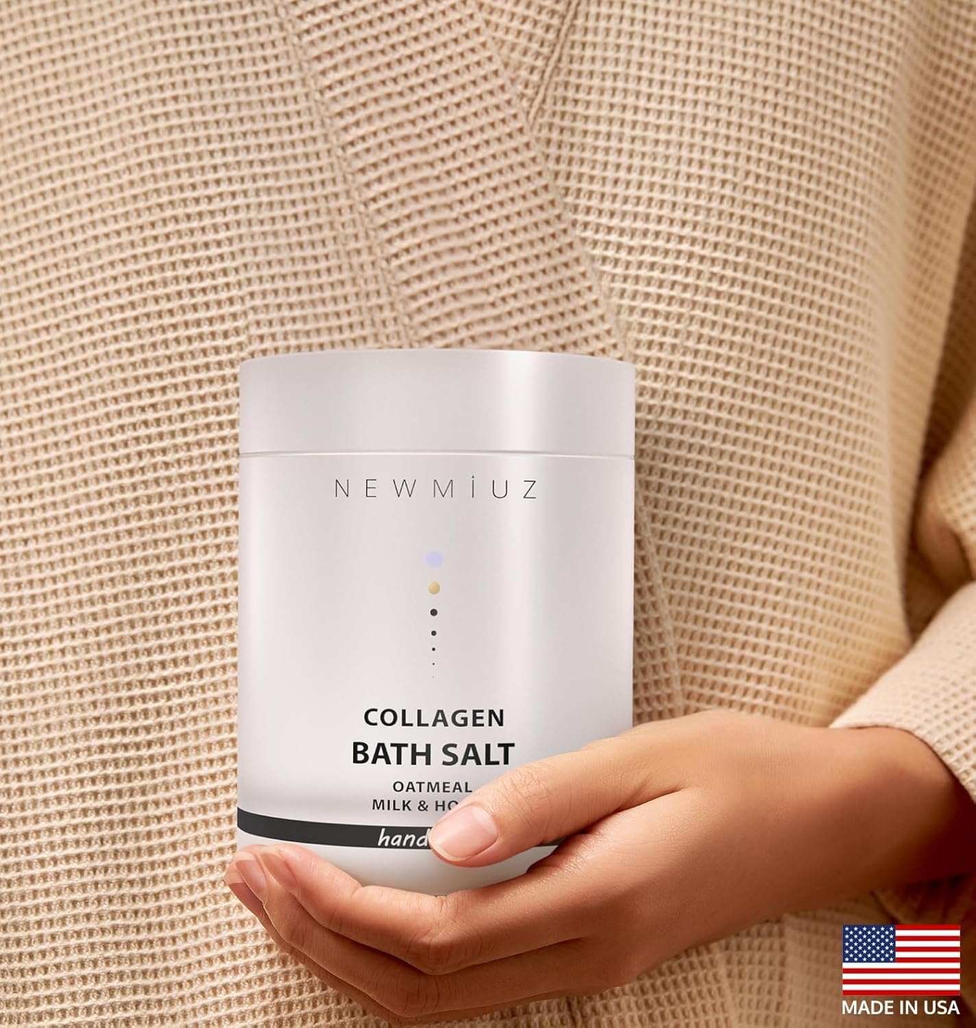 Collagen Bath Salt Soak Moisturize Soften Skin Magnesium Coconut Oatmeal Honey Epsom Salt Luxury Spa Destress Relaxation Gifts for Women and Men