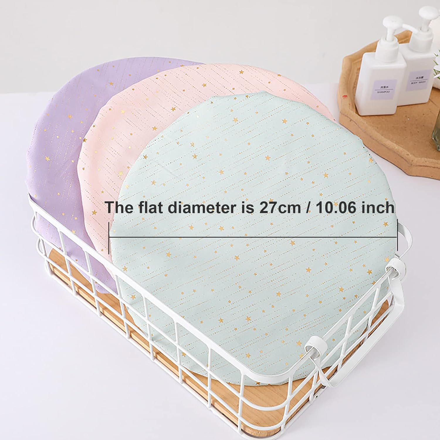 Qeuly 2 Pack Waterproof Shower Cap, Reusable Shower Cap for Women, Elastic Bathing Shower Hat Double Layers Bathing Hair Cap PEVA Lined Shower Hair Bath Cap (Pink)