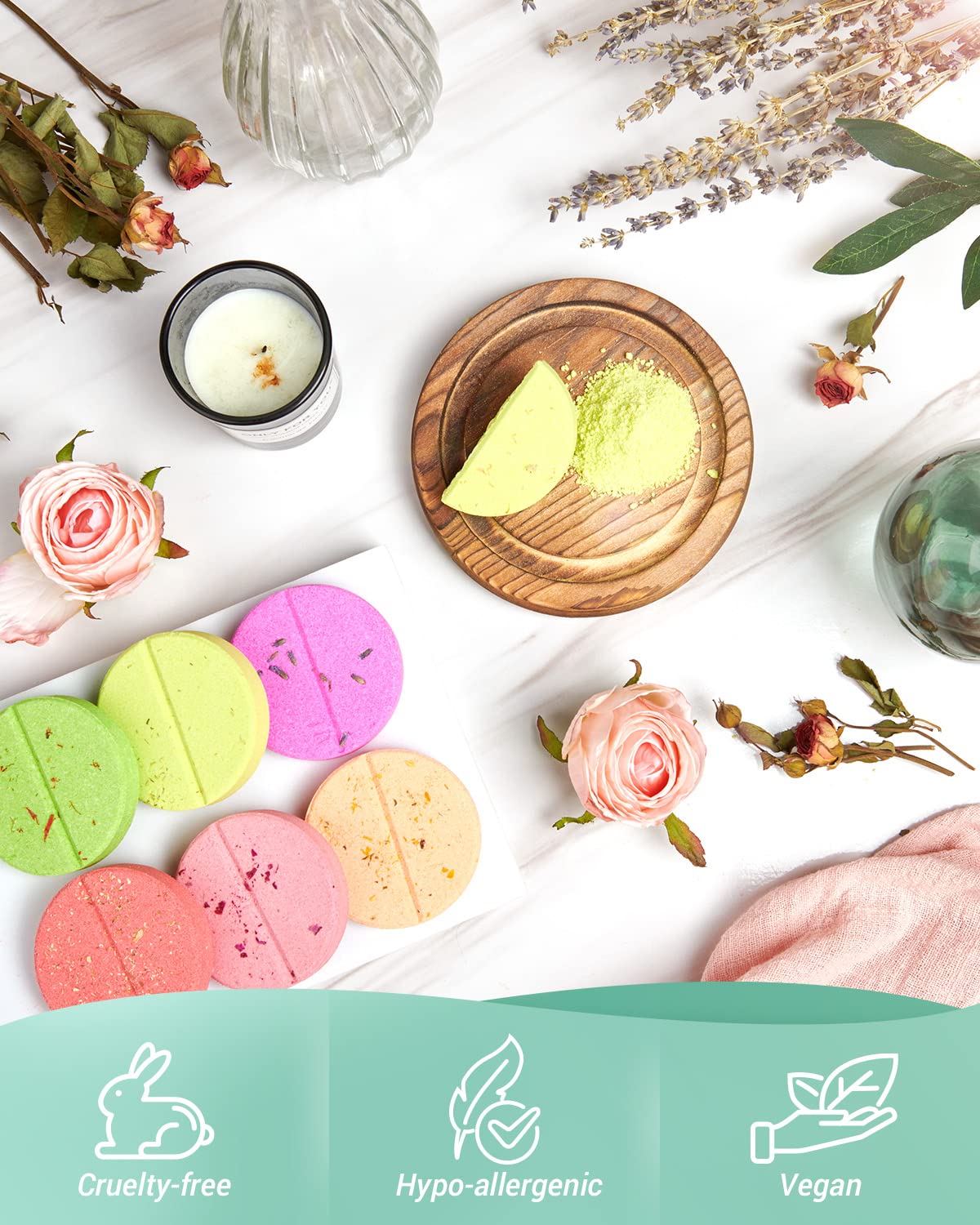 Effiland Aromatherapy Shower Steamers Shower Gifts,Soap Holder Set, 6-Pack Shower Bombs,Gift for Women,Relaxing Self Care