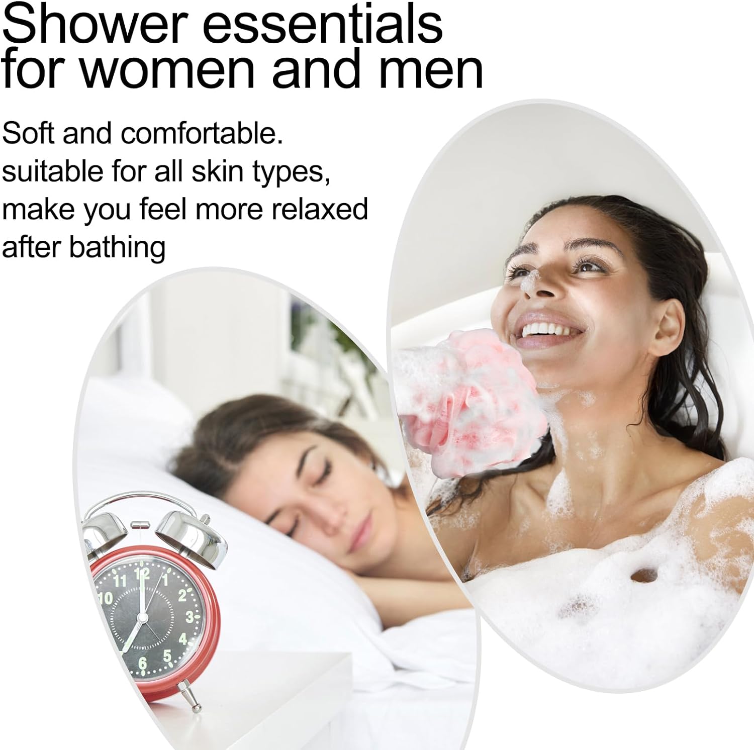 Fishent Loofah Bath Sponge Shower Loofahs, 4 Pack Soft Loofa Exfoliating Body Scrubber Mesh Shower Puff Pouf Ball Luffa for Men and Women(50g/pcs)