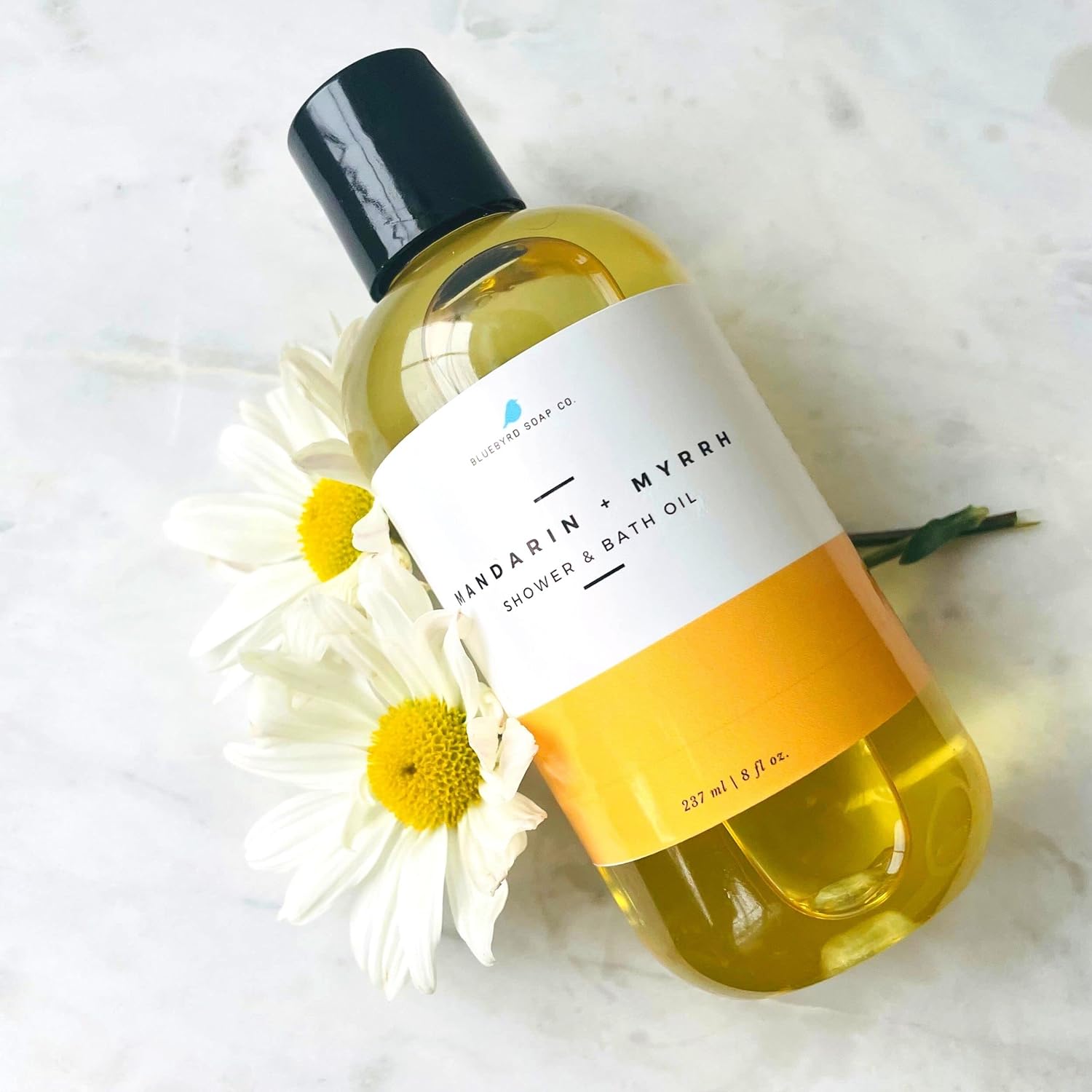 Bluebyrd Soap - White Tea Shower Oil & Bath Oil | Hydrating Plant Based Oils for Bath & Shower | Natural Body Oil Moisturizer | Revitalizing Clean Beauty Bath Oil (White Tea)