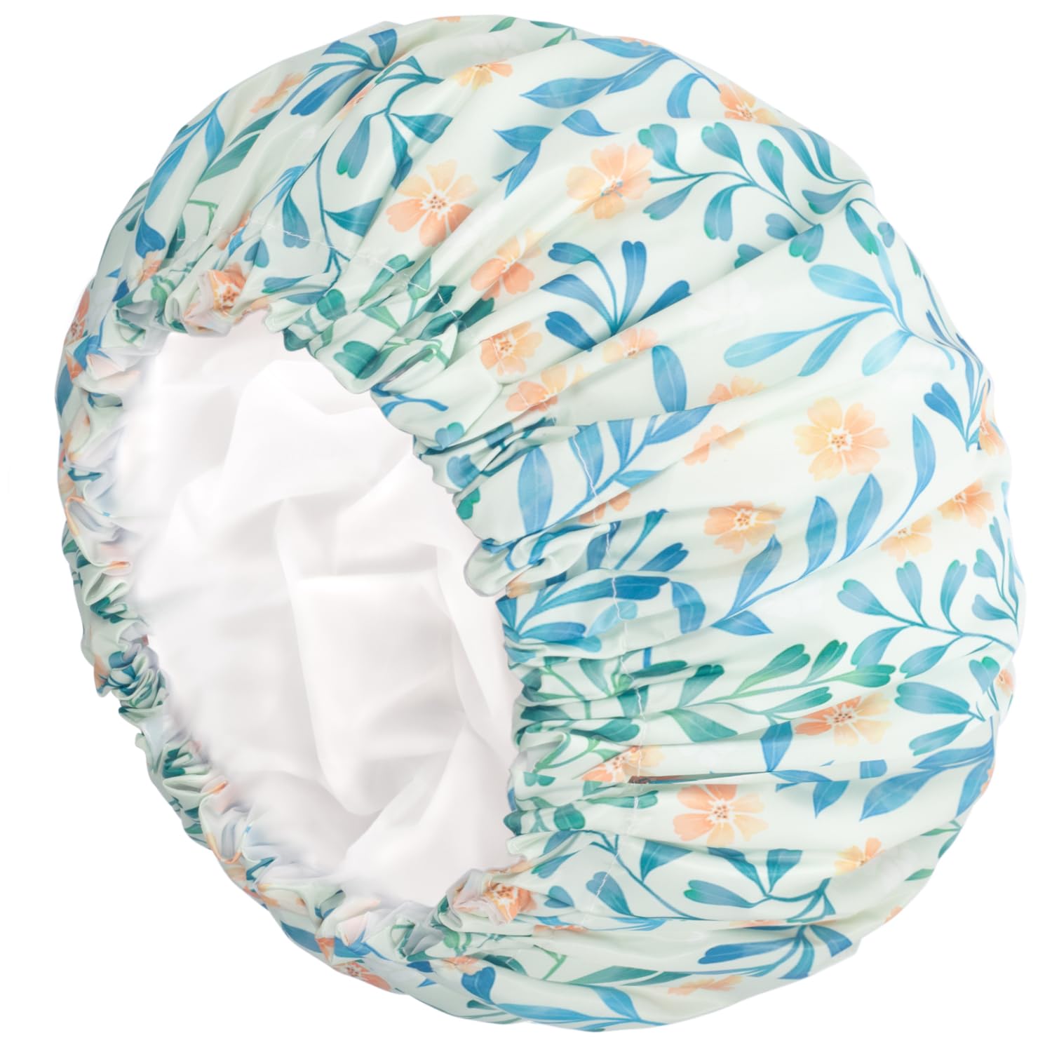 Aquior Shower Caps, Double Layer Waterproof Shower Cap for Women, Reusable Large Shower Cap for all Hair Lengths with EVA Lining, Soft Bath Shower Caps