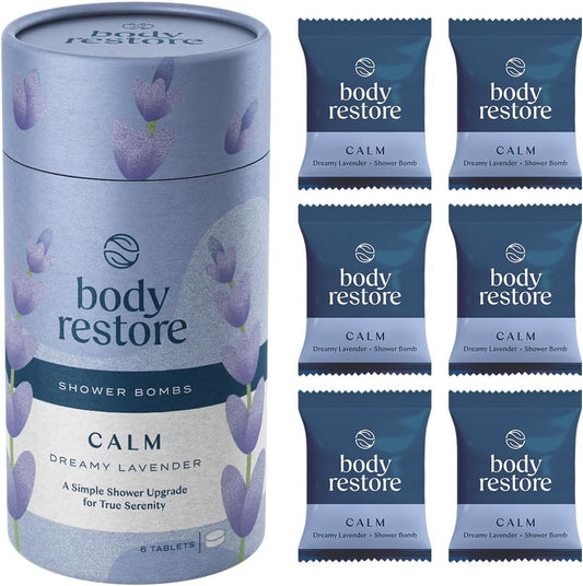 Body Restore Bath Bombs Aromatherapy 6 Packs - Christmas Gifts Stocking Stuffers, Relaxation Birthday Gifts for Women and Men, Stress Relief and Luxury Self Care - Lavender