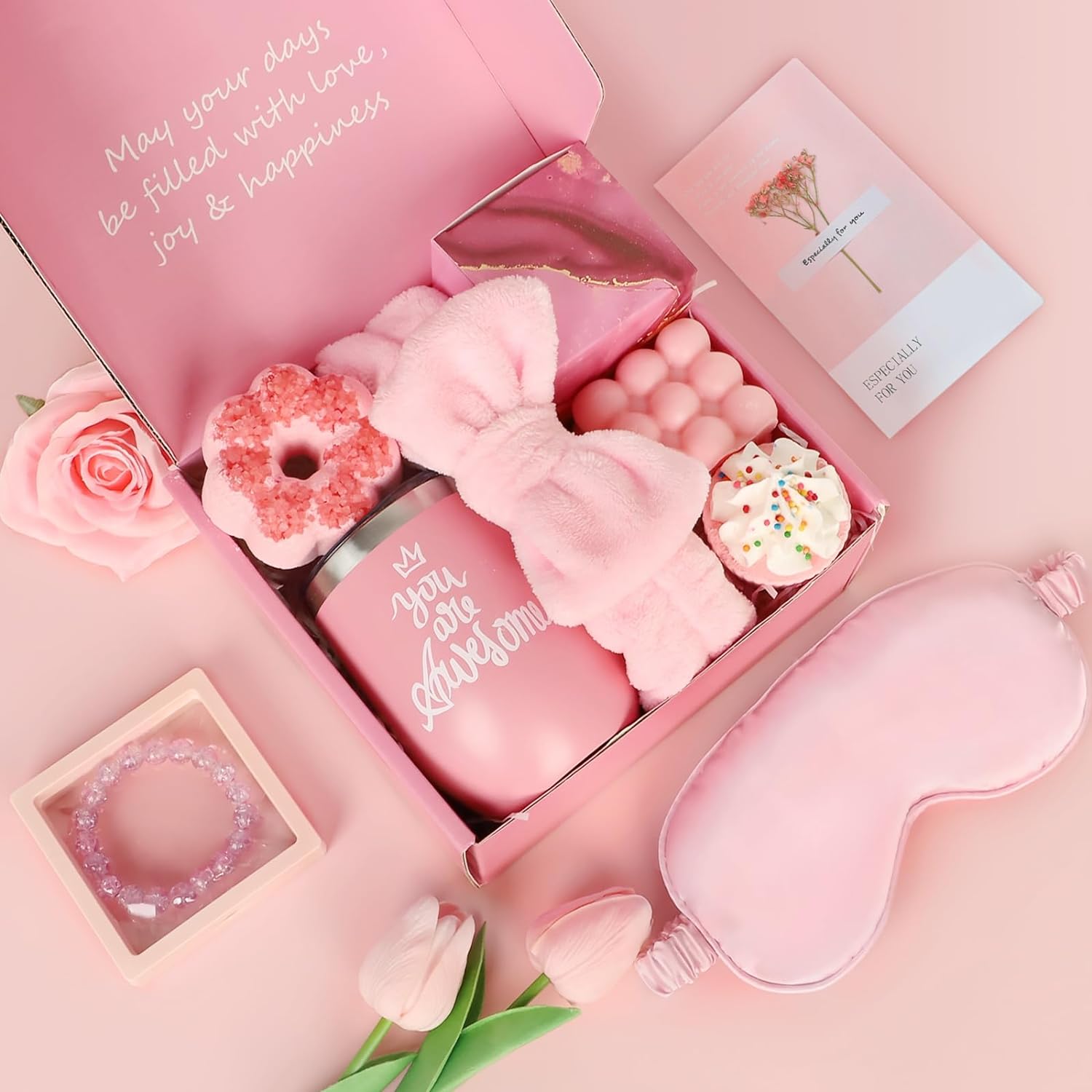 Birthday Gifts for Women, Happy Birthday Bath Relaxing Spa Gift Set Basket Box, Ideas for her, Mom, Sister, Female, Friends, Bestie, Wife, Sister Girlfriend, Daughter, Coworker, Aunt - 11PCS Purple