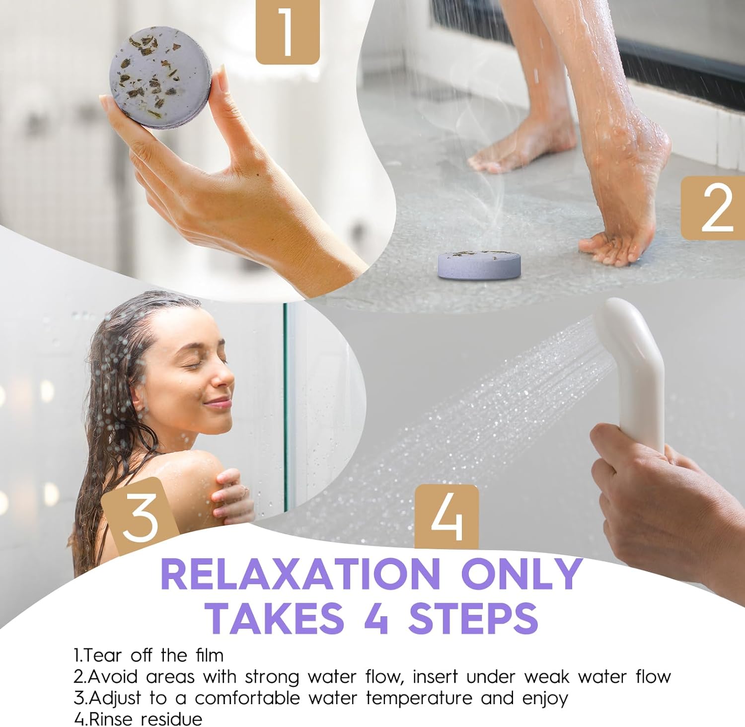 Shower Steamers Aromatherapy Christmas Gifts Stocking Stuffers for Women 8 PCS, BLRIET Shower Bombs Birthday Gift for Mom with Lavender Natural Essential Oils, Self Care & Relaxation Gifts for Lover