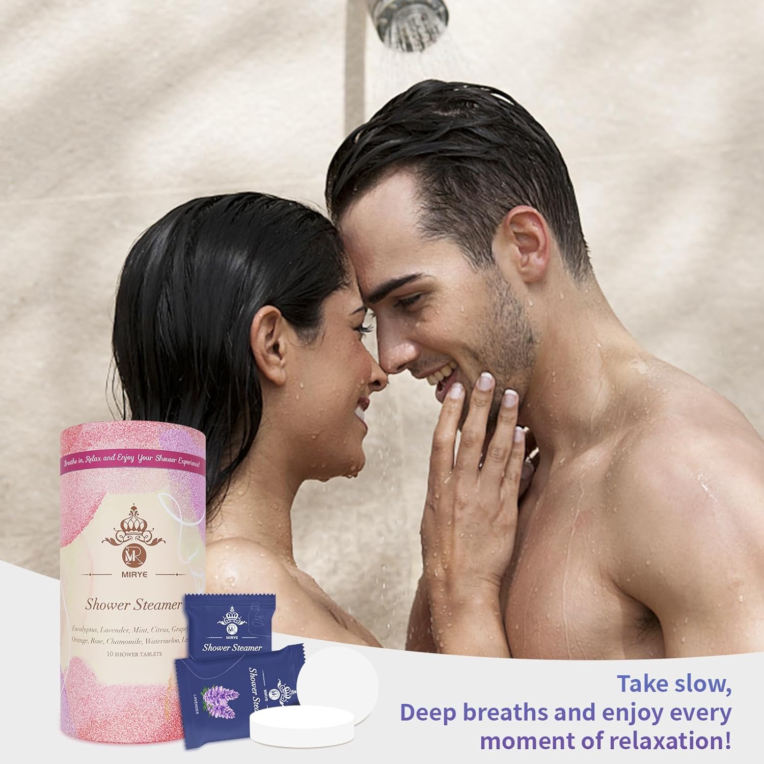 MR MIRYE Shower Steamers Aromatherapy 10 XL - Shower Bombs Organic with Essential Oils, New Year Gifts Stocking Stuffers, Self Care Home SPA Birthday Gifts for Women Men Girl Friend