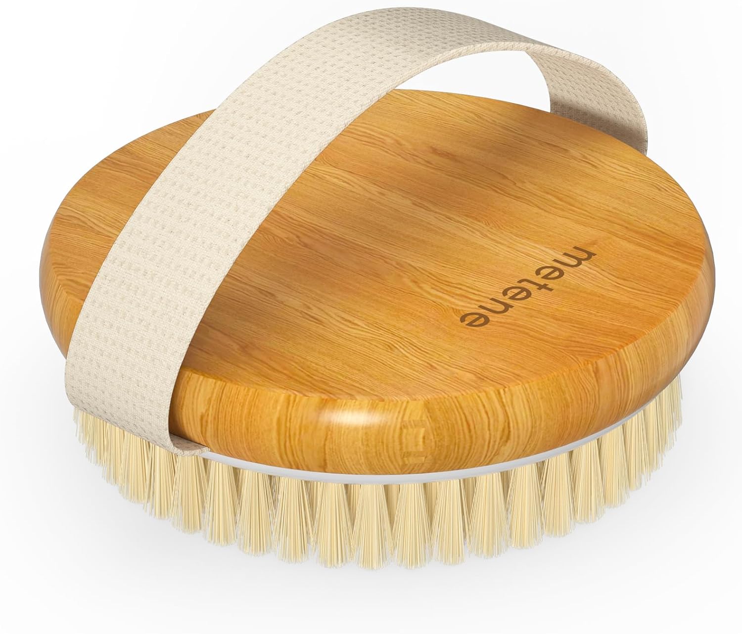 Metene 2 Pack Bamboo Dry Body Brushes, Shower Brush Wet and Dry Brushing, Dry Brush for Cellulite and Lymphatic, Body Scrubber with Soft and Stiff Bristles, Suitable for All Kinds of Skin