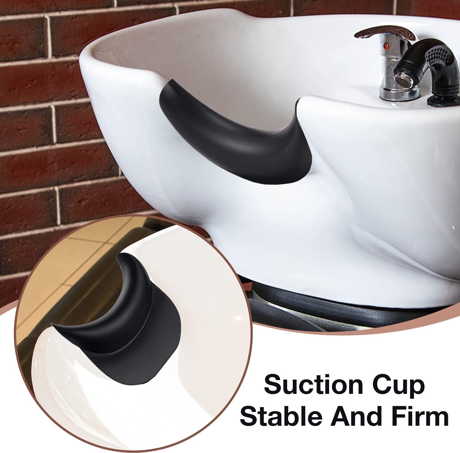 Noverlife Soft Silicone Shampoo Bowl Neck Rest, Non-Slip Shampoo Bowl Neck Pillow, Salon Sink Neck Cushion with Suction Cups, Salon Silicone Hair Washing Neck Pillow for Salon Hair Spa Washing Basin