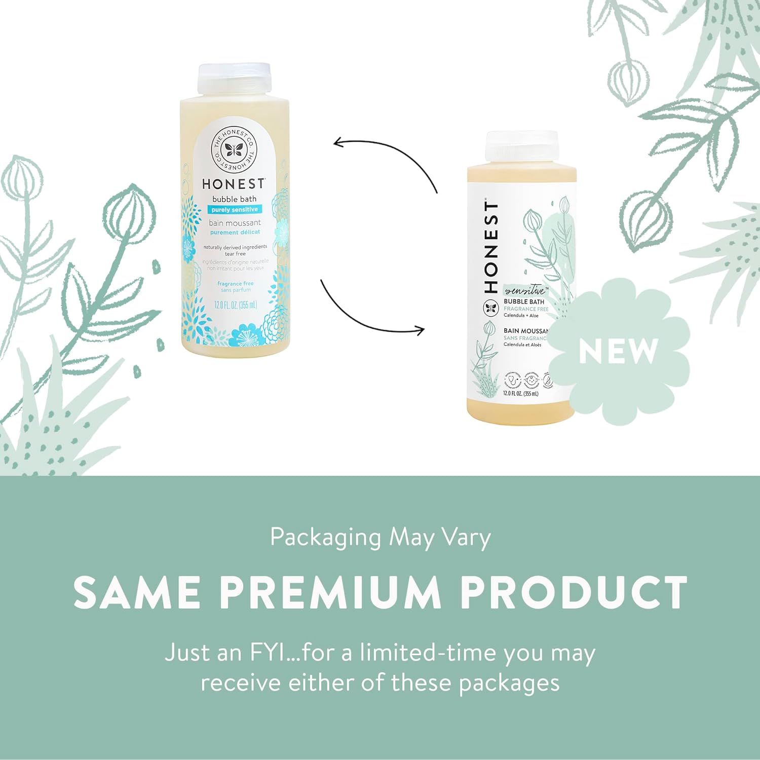 The Honest Company Foaming Bubble Bath | Gentle for Baby | Naturally Derived, Tear-free, Hypoallergenic | Citrus Vanilla Refresh, 12 fl oz