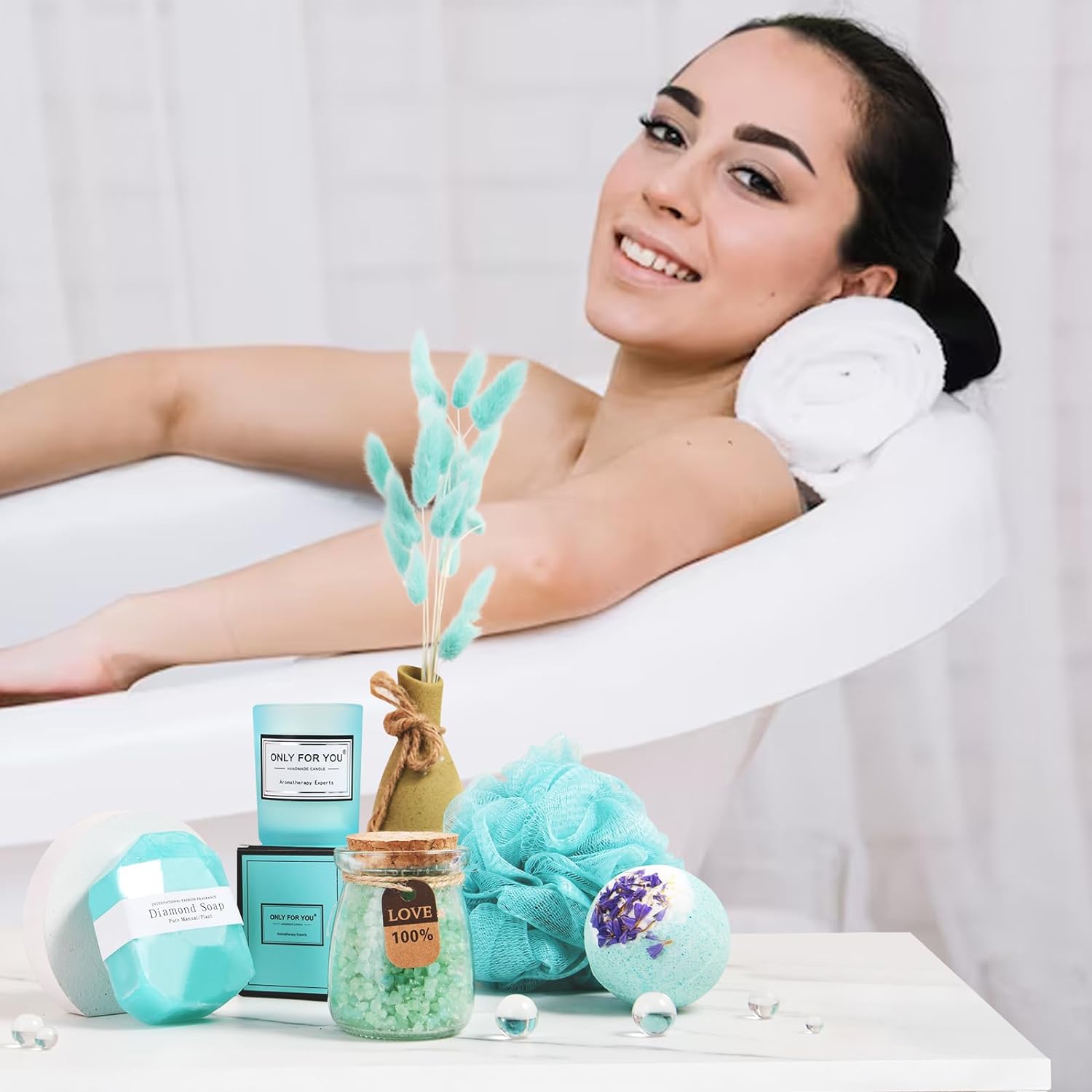 Healemo Happy Birthday Gifts for Women - Birthday Gift Baskets for Women Friendship Sister Girlfriend Mom, Bath Relaxing Spa Presents Set for Woman, Unique Gifts Box for Women Who Have Everything