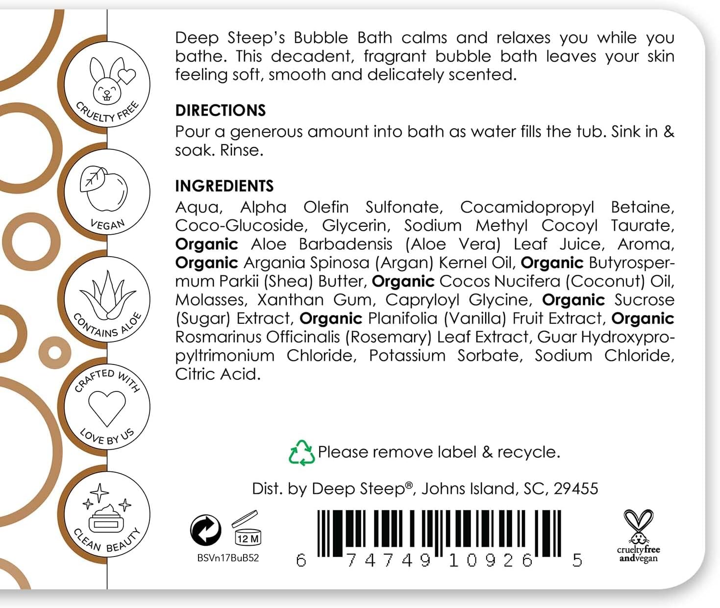 Deep Steep Bubble Bath, 17 Ounce (Pack of 2) (Vanilla Coconut)