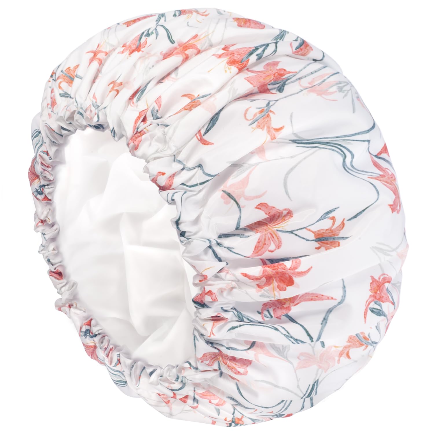 Aquior Shower Caps, Double Layer Waterproof Shower Cap for Women, Reusable Large Shower Cap for all Hair Lengths with EVA Lining, Soft Bath Shower Caps