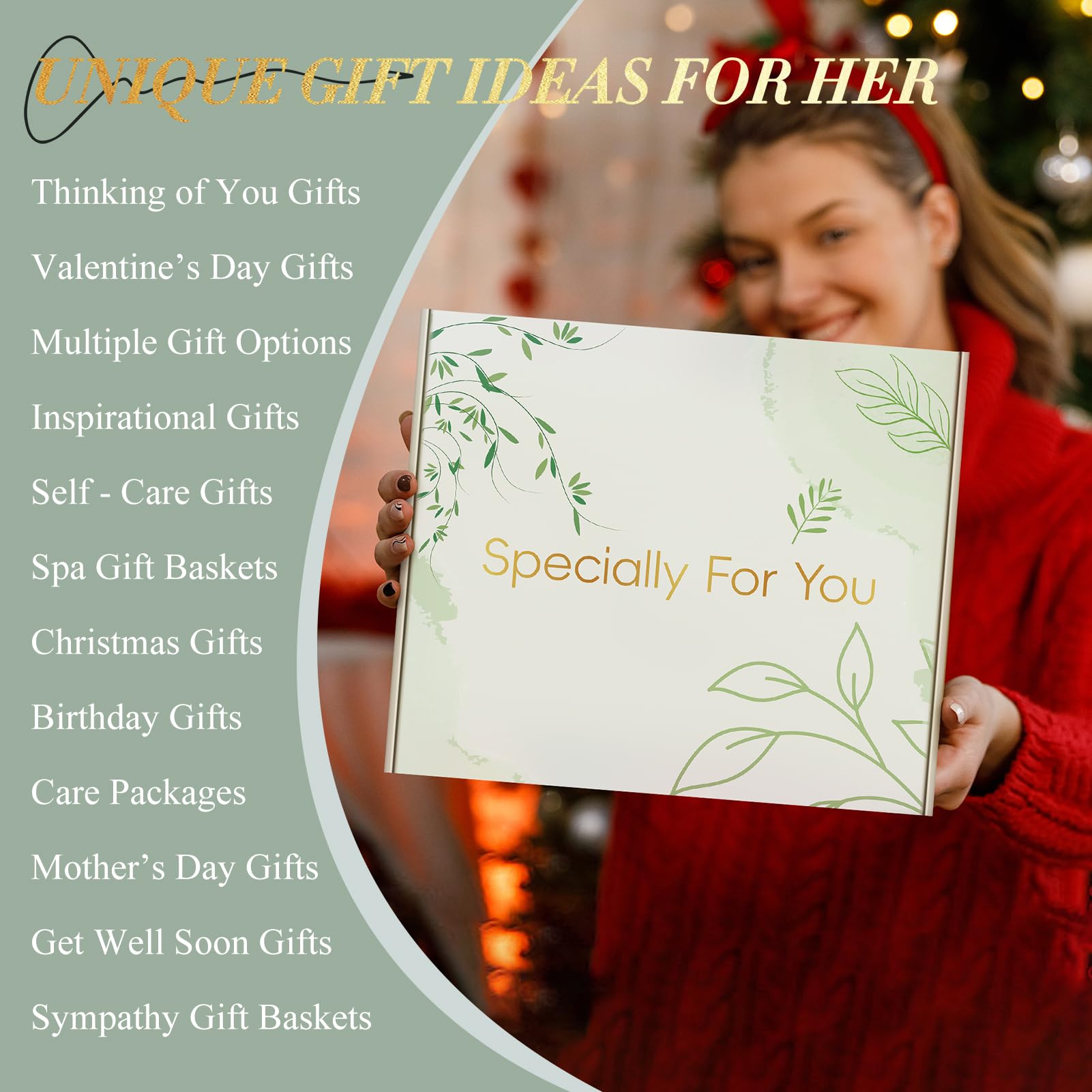 SEDUMBLISS NR 10 - Self Care Gifts for Women, Get Well Soon Gift Basket, Care Package for Women After Surgery, Birthday & Sympathy Spa Gifts for Mom Wife Friend Grandma, Thinking of You Inspirational Mother's Day
