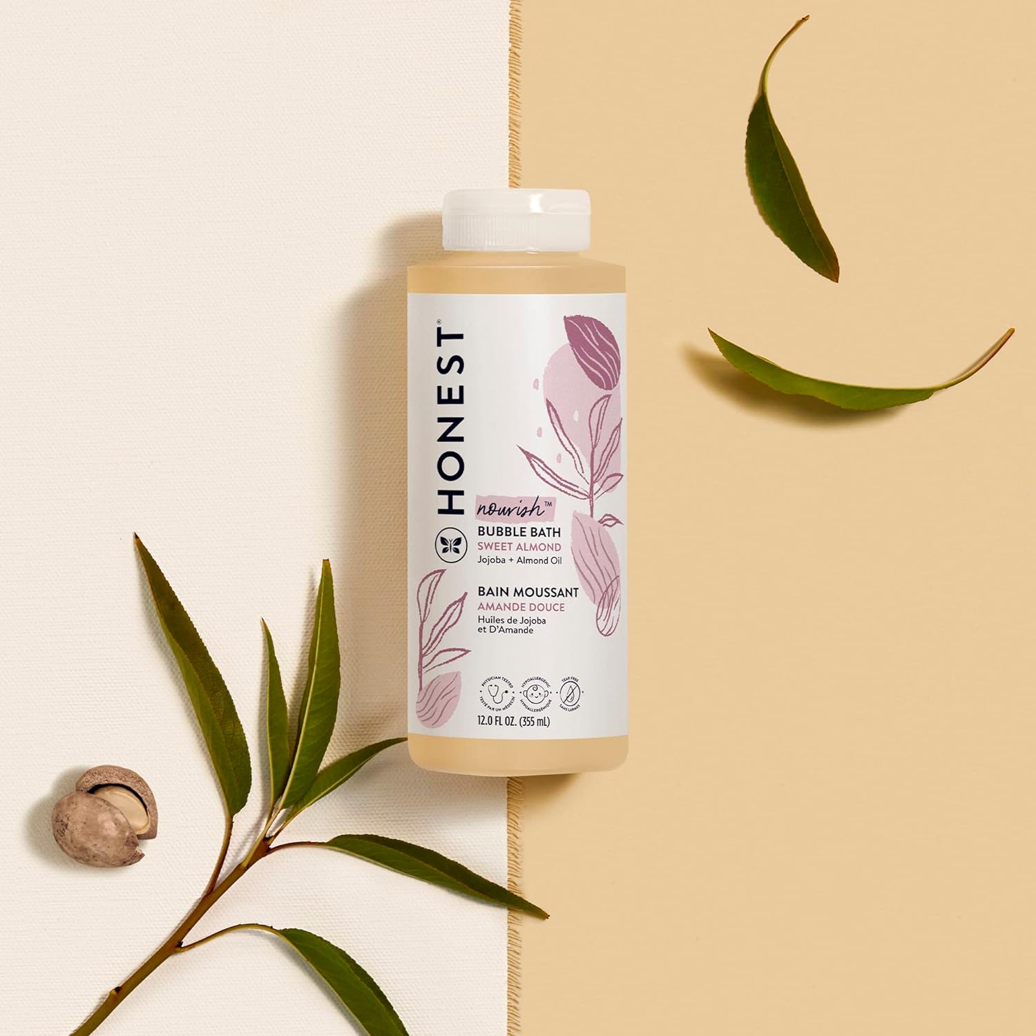 The Honest Company Foaming Bubble Bath | Gentle for Baby | Naturally Derived, Tear-free, Hypoallergenic | Citrus Vanilla Refresh, 12 fl oz