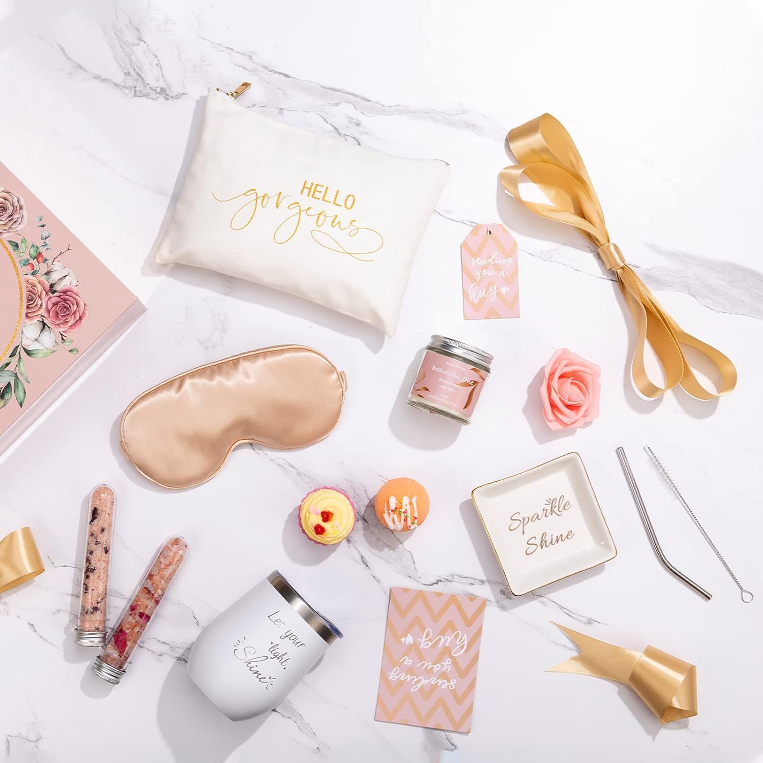 Gifts Box for Women Unique Self Care for Mom Best Friend Stainless Steel Basket Female Her Sister Girlfriend Wife Personalized Thinking of You Relaxation Package Birthday/Get Well Soon Gift Ideas