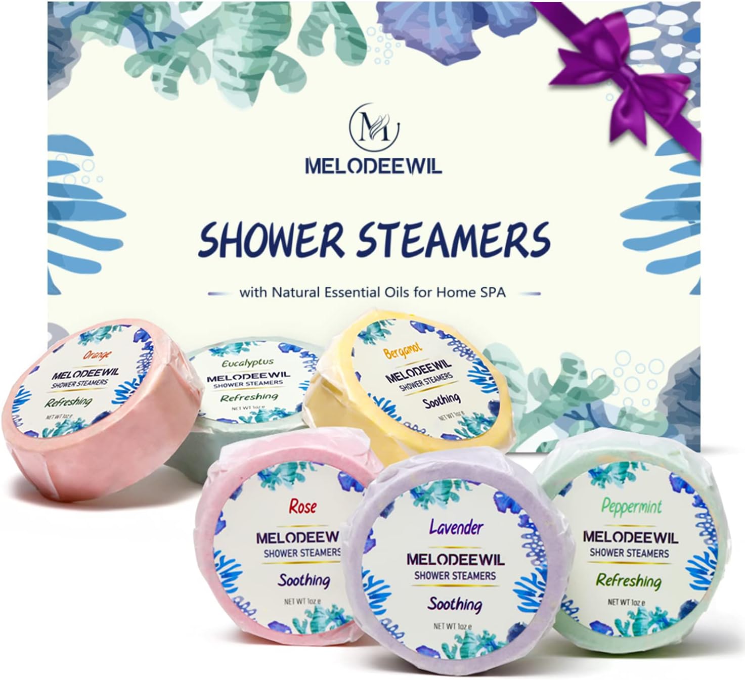 12PCS Aromatherapy Shower Bombs Stocking Stuffers for Women, Natural Essential Oil Shower Steamers Bulk, Stress Relief Self Care Gifts Christmas Gifts