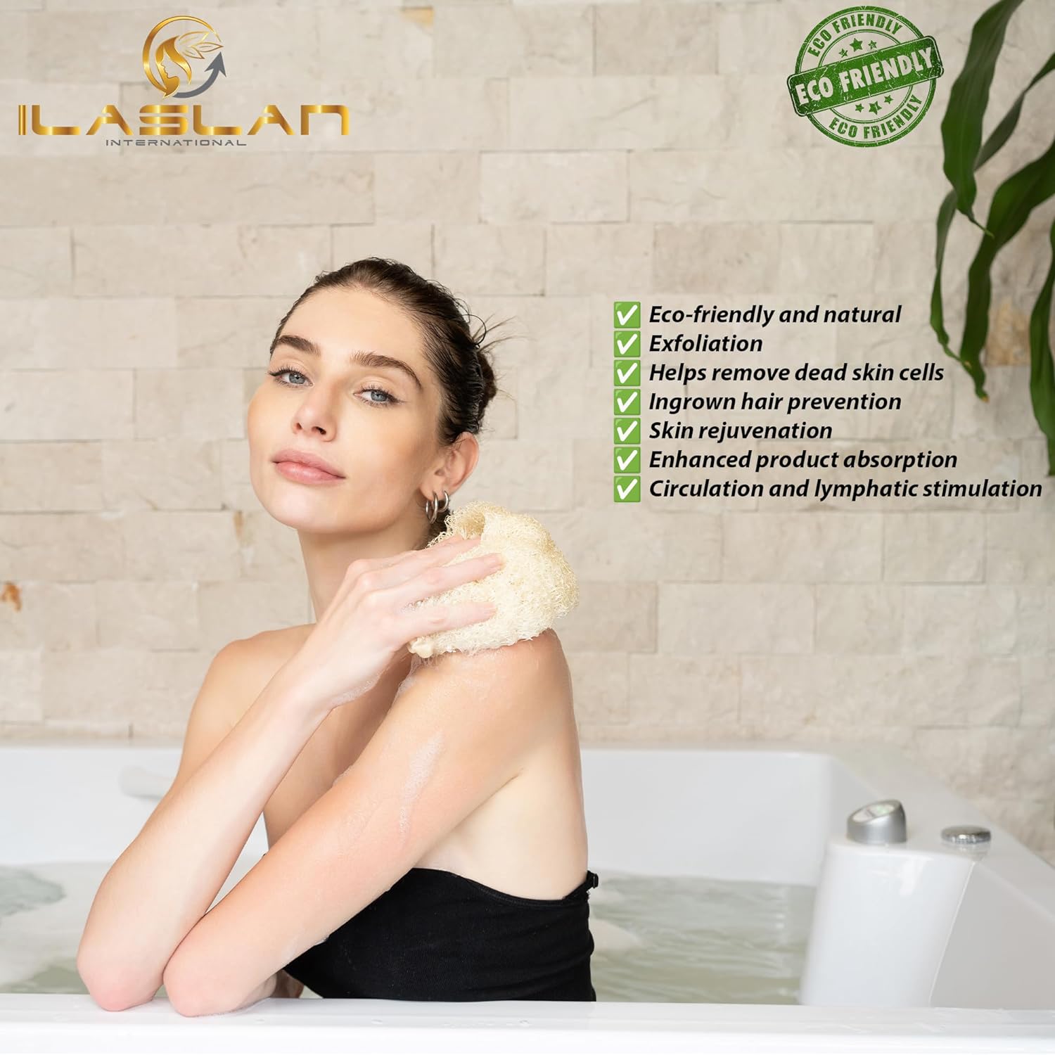 Natural Loofah Body Scrubber Sponge | Exfoliating Bath Sponge for Men and Women | Spa Quality, Exfoliator Deep Cleaning, 3 Count (1 Pack)