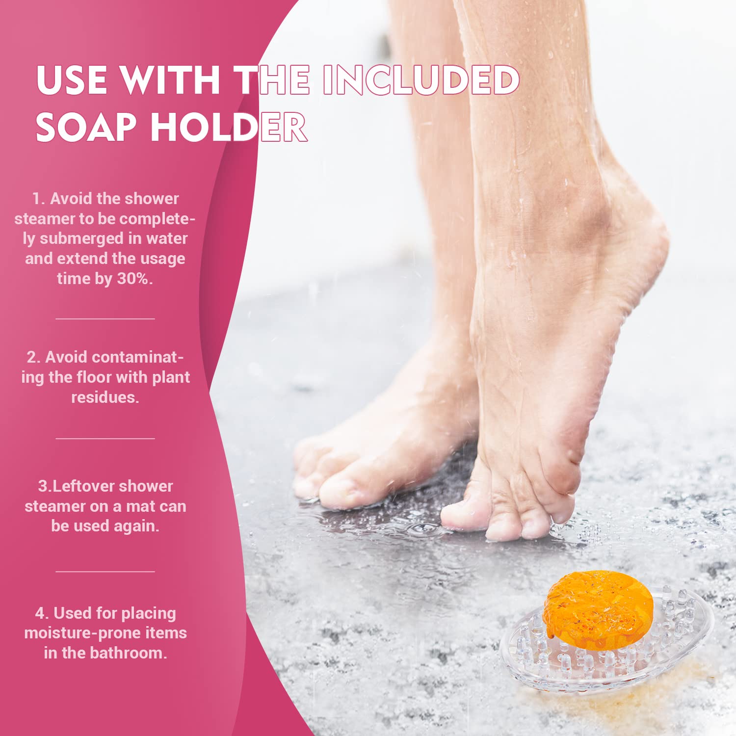 Effiland Aromatherapy Shower Steamers Shower Gifts,Soap Holder Set, 6-Pack Shower Bombs,Gift for Women,Relaxing Self Care