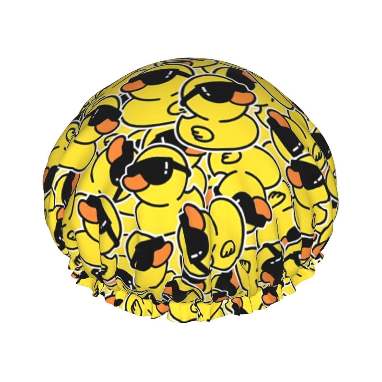 Rubber Ducks Shower Cap For Women Reusable Waterproof Double Layers Bath Cap Hair Protection Elastic Ladies Spa Salon Shower Hat