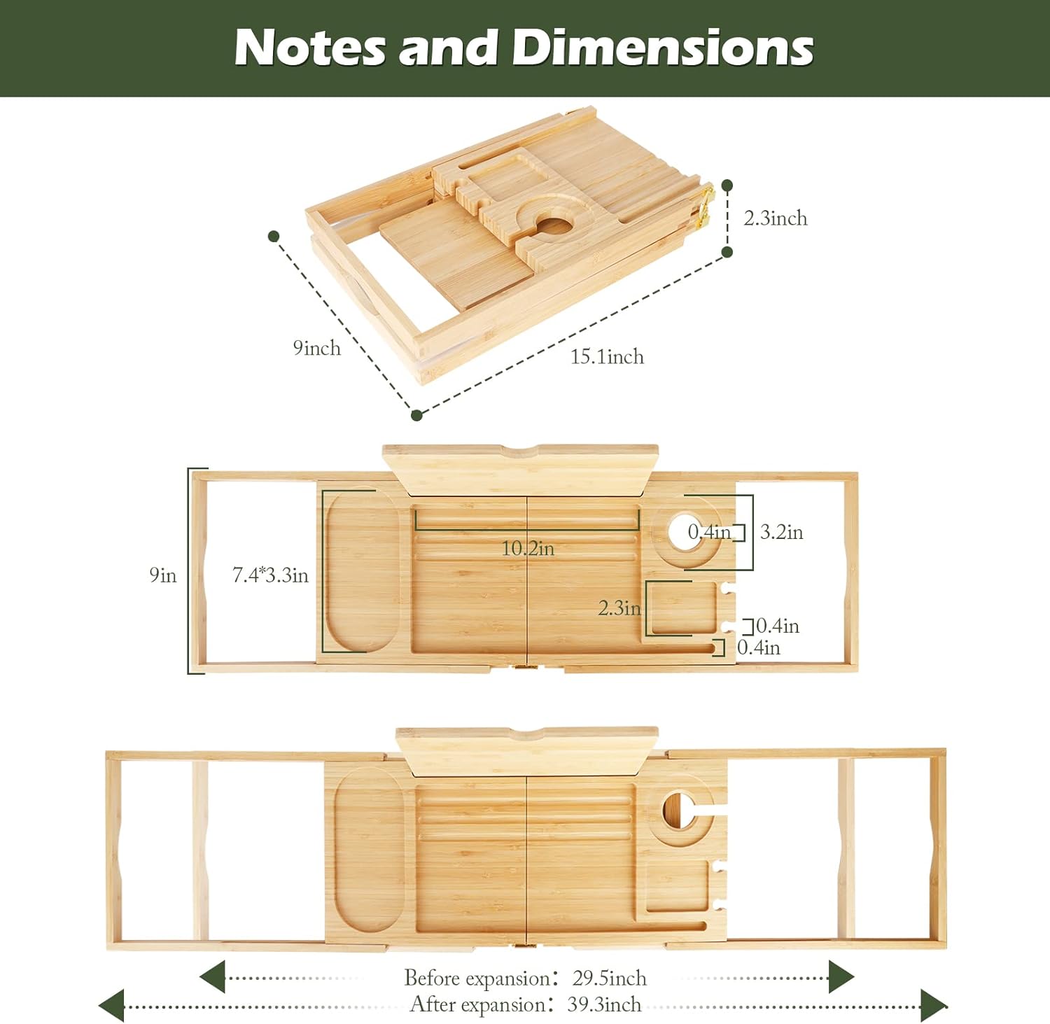 HMGDFUE Bamboo Bathtub Tray for Luxury Bath,Foldable Expandable Bath Tray for Bathtub Bath Tub Tray Table with Wine Glass Holder and Phone Book Holder for Couples Wedding Gifts for Mom Women
