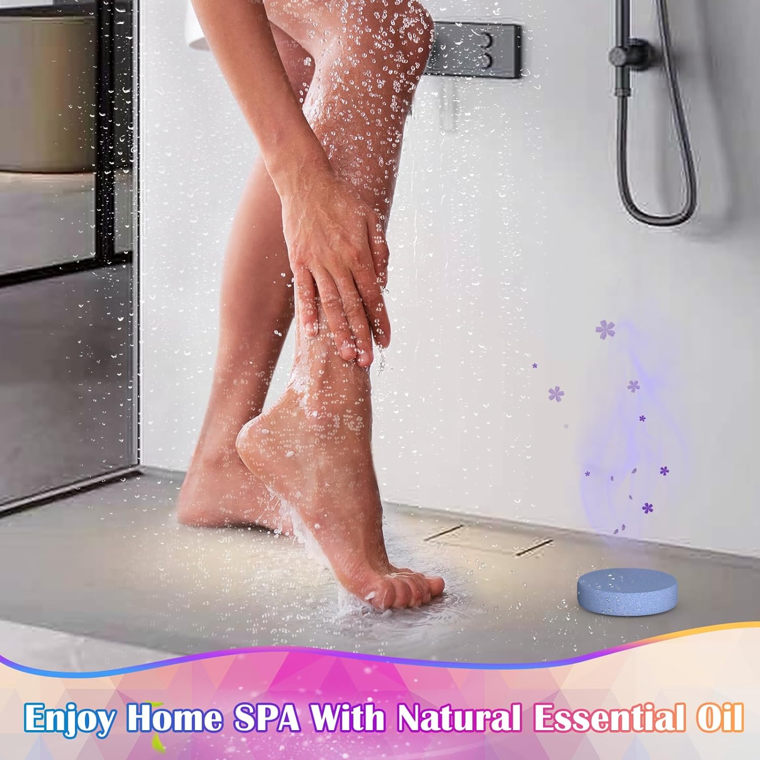 TUWESEN Shower Steamers Aromatherapy, SPA Kit, 8 PCS Shower Steamers for Women, Shower Bombs with Essential Oils-Self Care & Relaxation Birthday Gifts for Women and Men. Purple Romantic Set