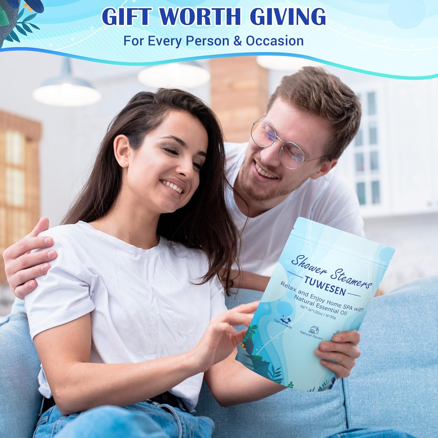 TUWESEN Shower Steamers Aromatherapy, SPA Kit, 8 PCS Shower Steamers for Women, Shower Bombs with Essential Oils-Self Care & Relaxation Birthday Gifts for Women and Men. Purple Romantic Set