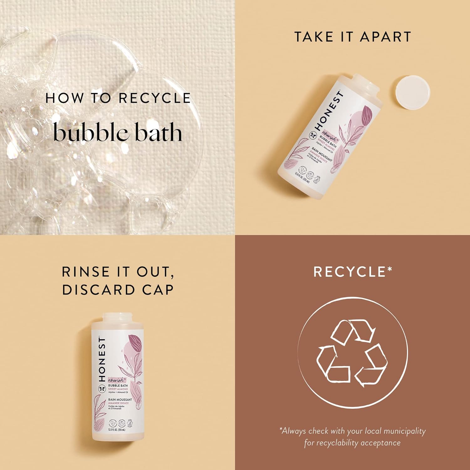 The Honest Company Foaming Bubble Bath | Gentle for Baby | Naturally Derived, Tear-free, Hypoallergenic | Citrus Vanilla Refresh, 12 fl oz