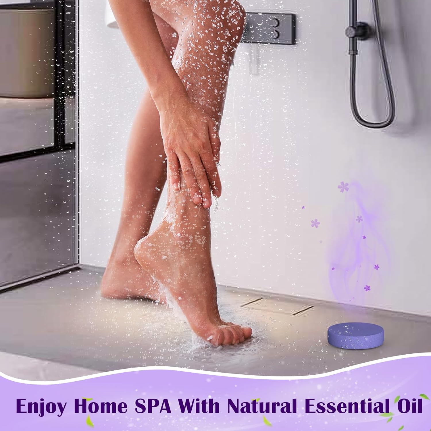 TUWESEN Shower Steamers Aromatherapy, SPA Kit, 8 PCS Shower Steamers for Women, Shower Bombs with Essential Oils-Self Care & Relaxation Birthday Gifts for Women and Men. Purple Romantic Set