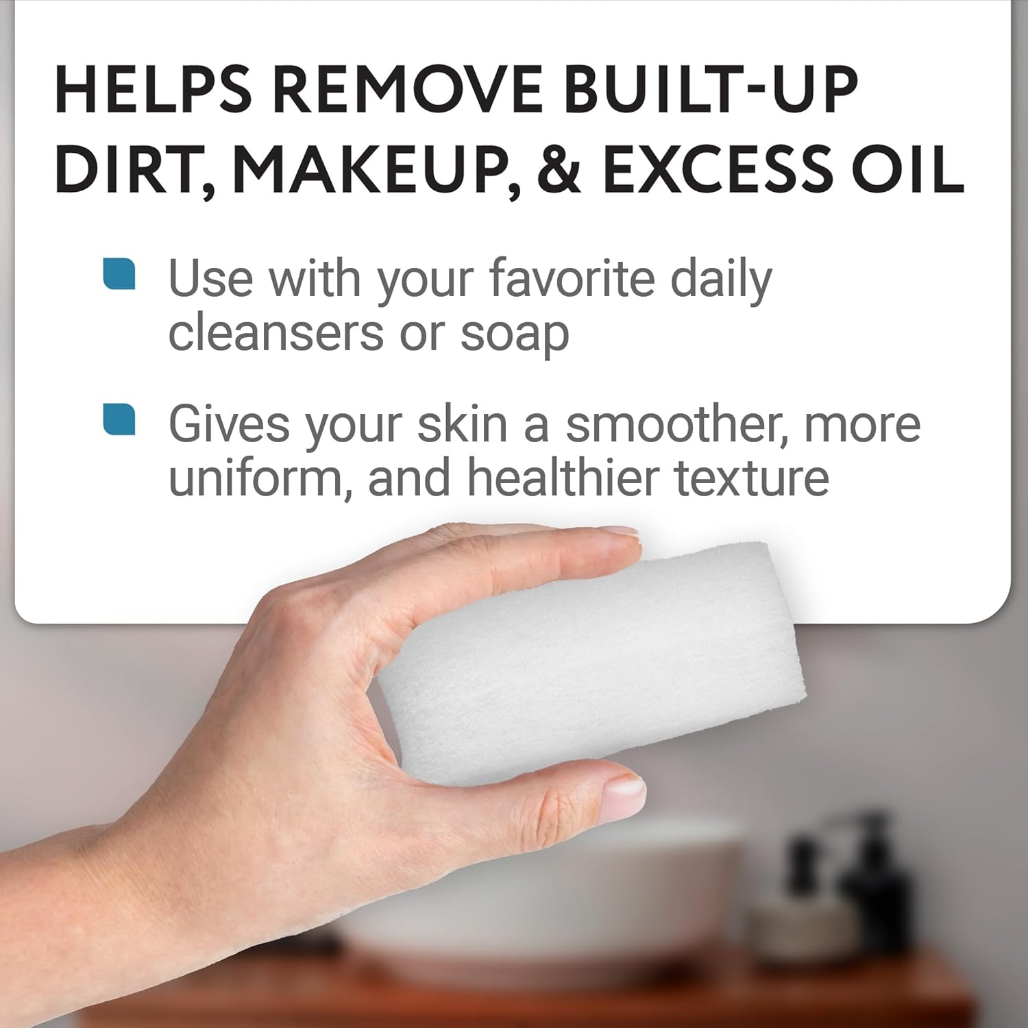 10 Pack Facial Sponge for Daily Cleansing and Gentle Exfoliating - Buff Exfoliating Facial Sponge Pads for Removing Dead Skin, Dirt, and Makeup - Christmas Gifts for Women - Made in The USA