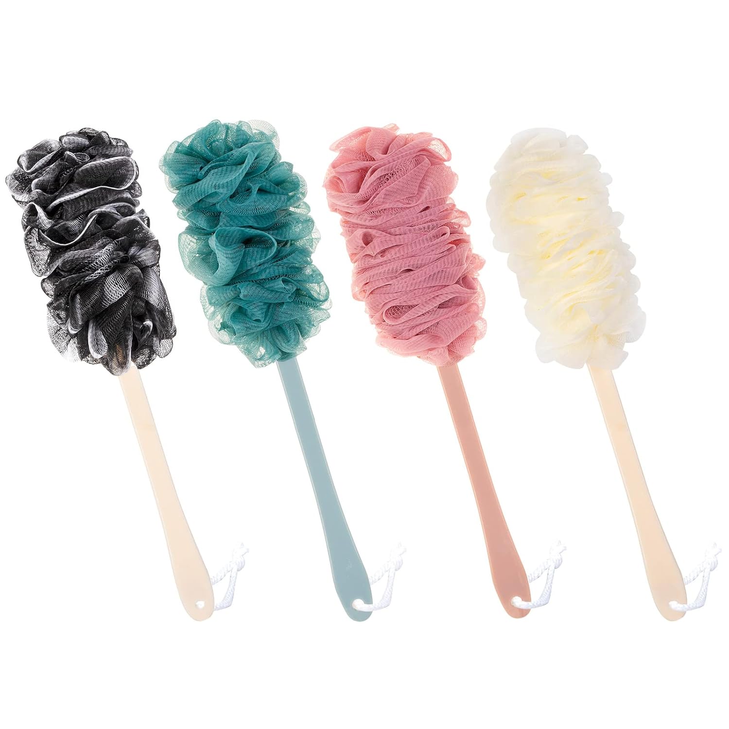 Arswin Back Scrubber for Shower, Loofah Long Handle Bath Body Brush, Soft Nylon Mesh Sponge On a Stick for Shower Men Women Kids Elderly, Exfoliating Scrub Cleaning Luffa for All Kinds of Skin(Blue)