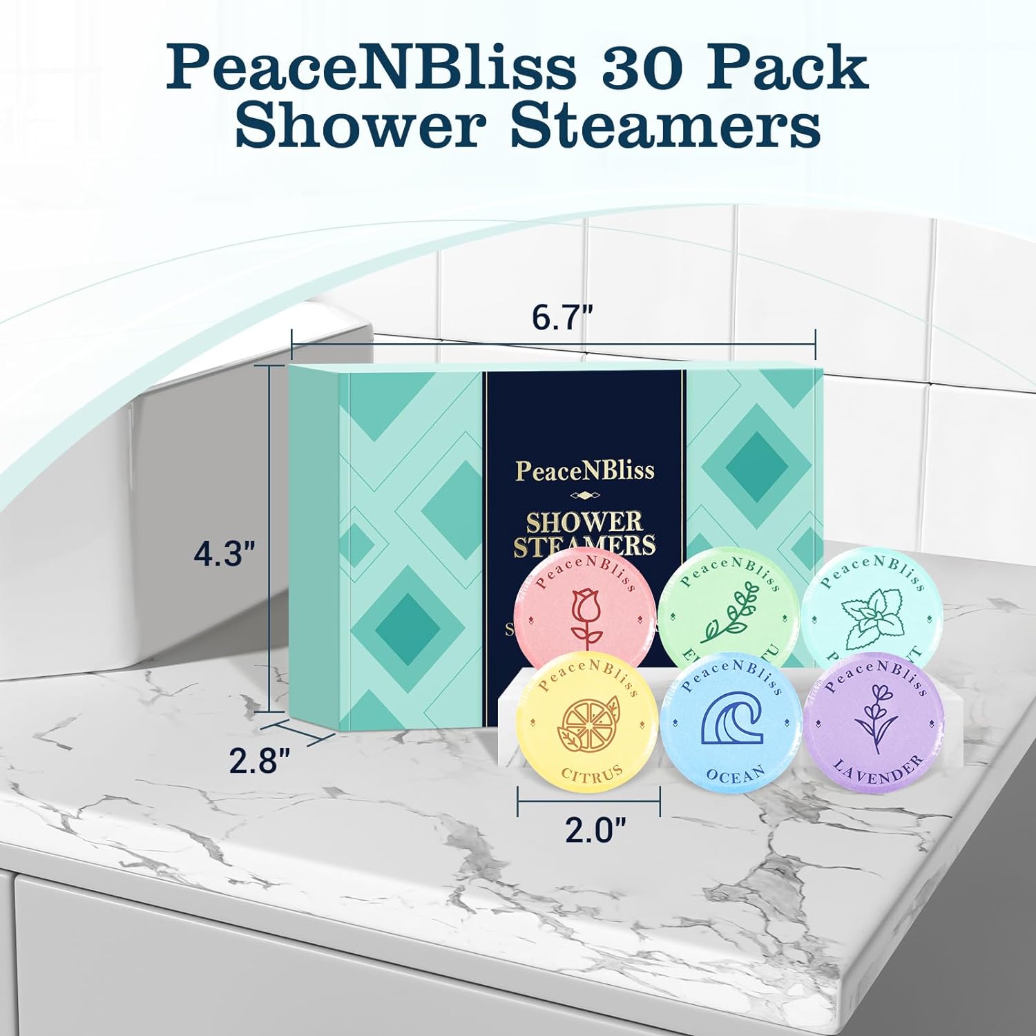 30 Pack Shower Steamers, Shower Bath Bombs with Natural Fragrance - Christmas Gifts Stocking Stuffers – Self-Care Gifts for Women and Men, Relaxation Birthday Gifts