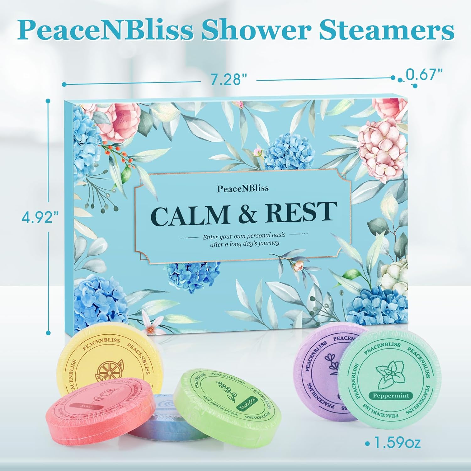 PeaceNBliss Shower Steamers, 6 Pack Bath Bombs, Shower Tablets for Halloween, Christmas, Birthday Gifts for Men and Women Who Have Everything(6 Scents)