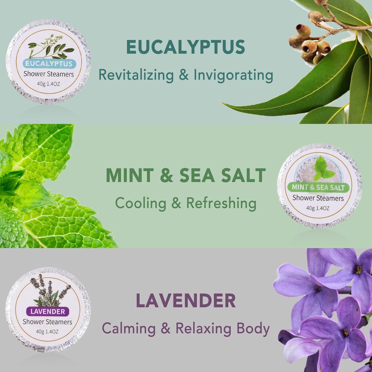 OKGL Shower Steamers Aromatherapy 18 Pack - Lavender, Mint, Eucalyptus, Shower Steamers for Women, Valentine's Day Gift, Stress Relief, Birthday Gift, Relaxation Gift, Spa Gift for Women