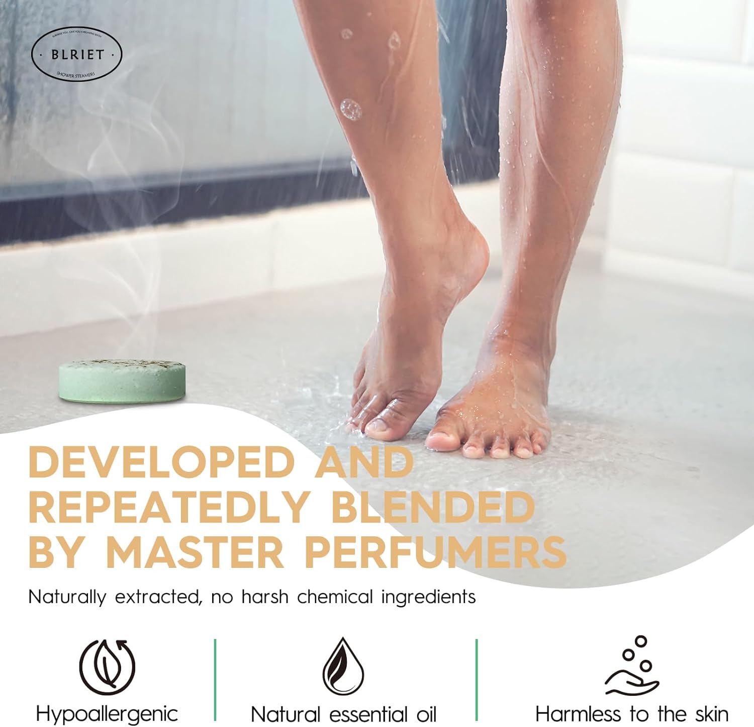 Shower Steamers Aromatherapy Christmas Gifts Stocking Stuffers for Women 8 PCS, BLRIET Shower Bombs Birthday Gift for Mom with Lavender Natural Essential Oils, Self Care & Relaxation Gifts for Lover