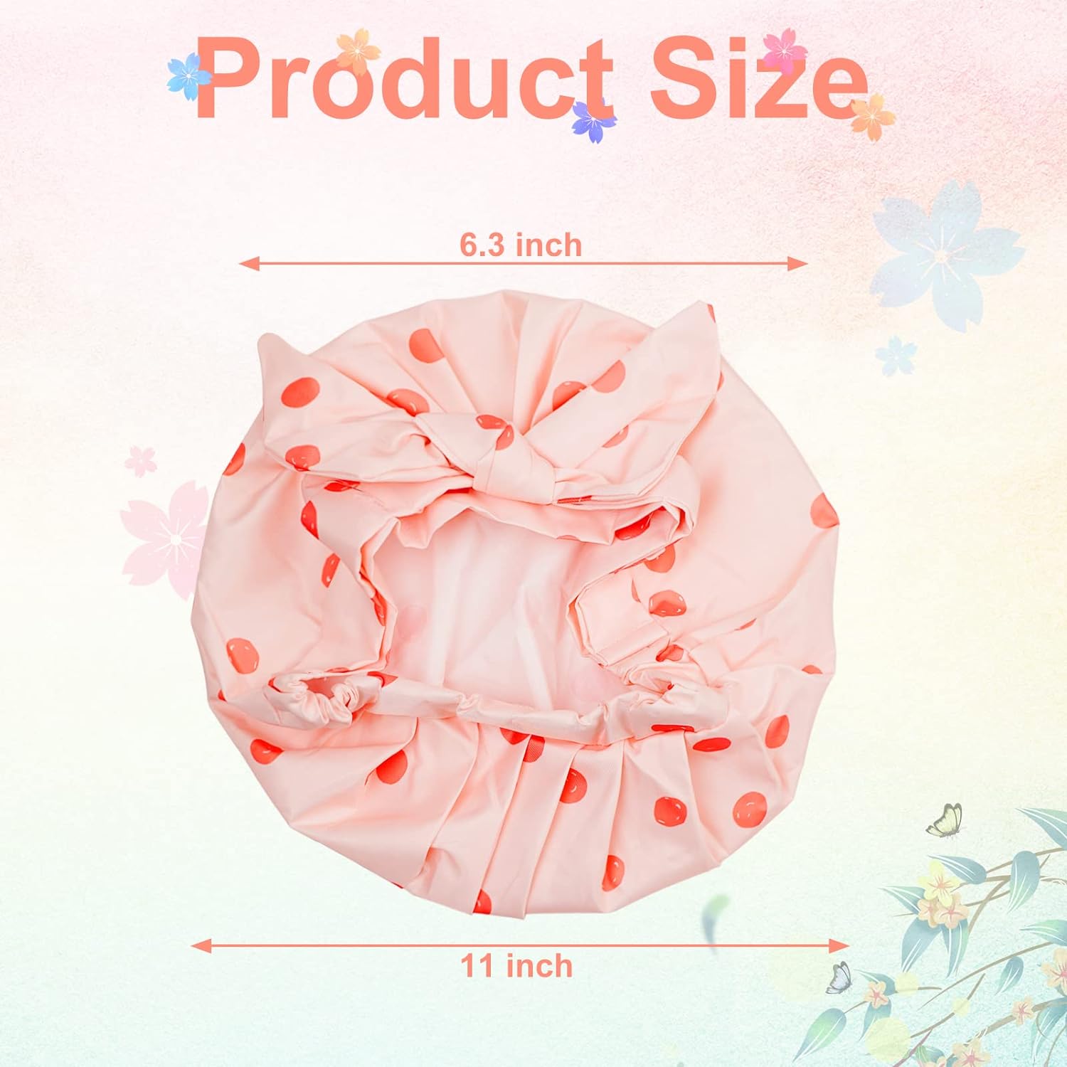 YAJCAJO Shower Cap, Cotton Lining, Keeps Hair Dry, 4 Pieces Waterproof Shower Cap, Reusable Bath Shower Caps for Women Long Hair